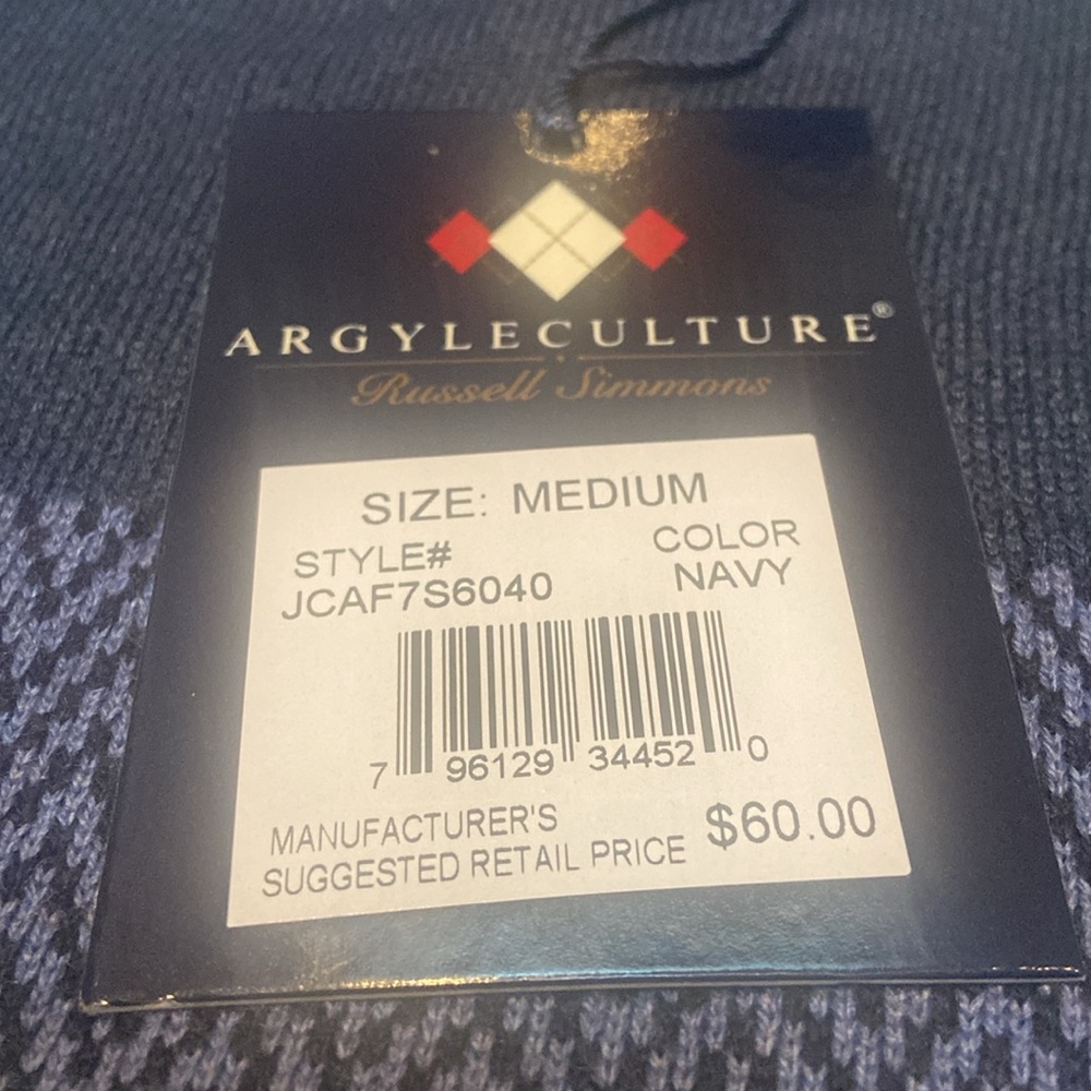 ARGYLECULTURE Russell Simmons Size M Argyle Sweater NWT - Picture 6 of 12